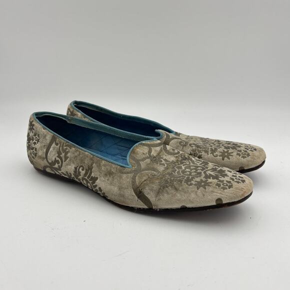 Rare Gucci Velvet Brocade Loafers Shoes Men's 11.5D Old Money Preppy - Picture 1 of 14